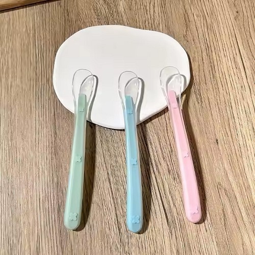 Cuillère Silicone Bébé Bleu