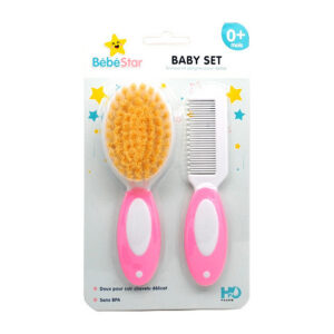 Set Brosse/Peigne Bébé Rose